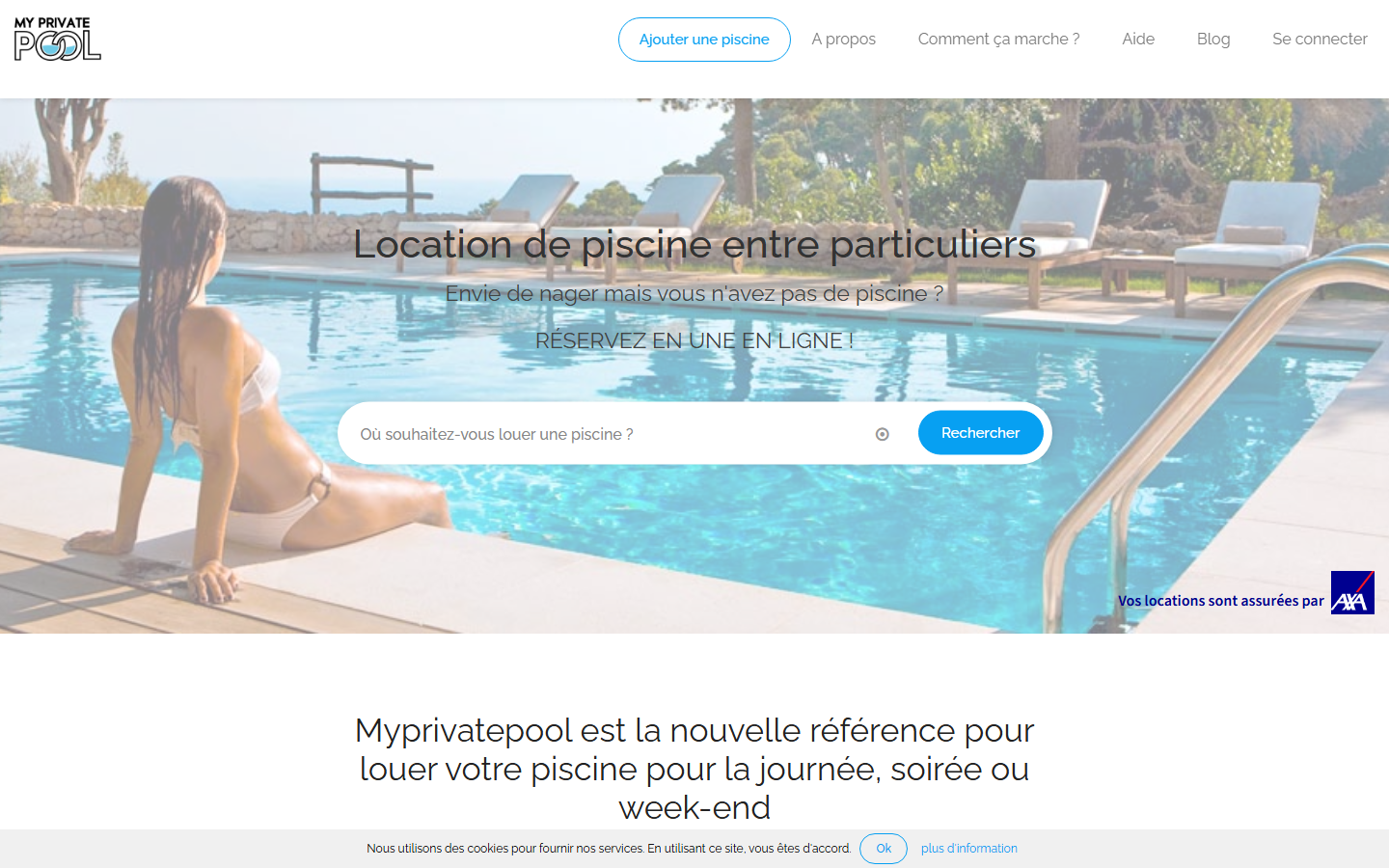 الصفحة الرئيسية لـ My Private Pool