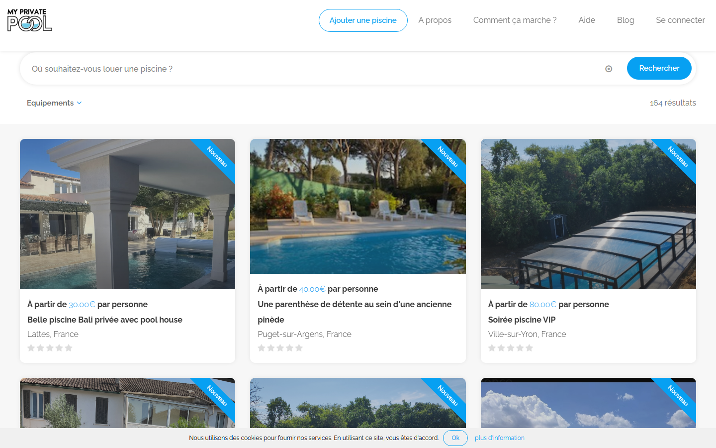 Résultats de recherche des piscines